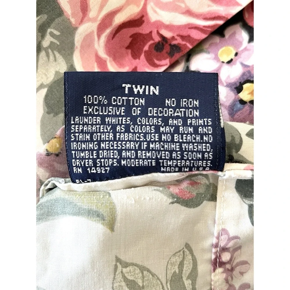 Vtg Ralph Lauren 1 ALLISON Floral STANDARD Pillowcase & Homemade Bolster *READ*